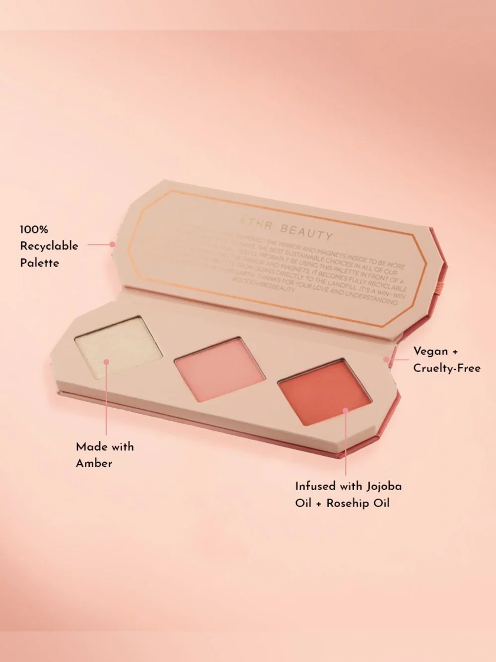 ATHR Beauty Crystal Charged Cheek Palette: Amber (Blush & Highlighter)